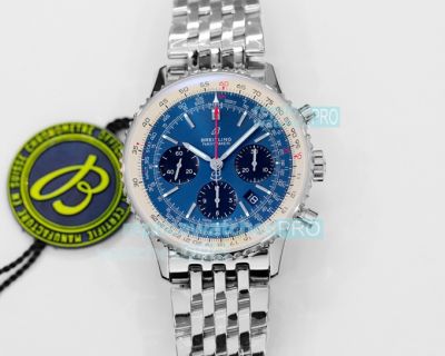 GF Factory Breitling Navitimer 1 Chronograph Stainless Steel Blue Dial Watch 43MM